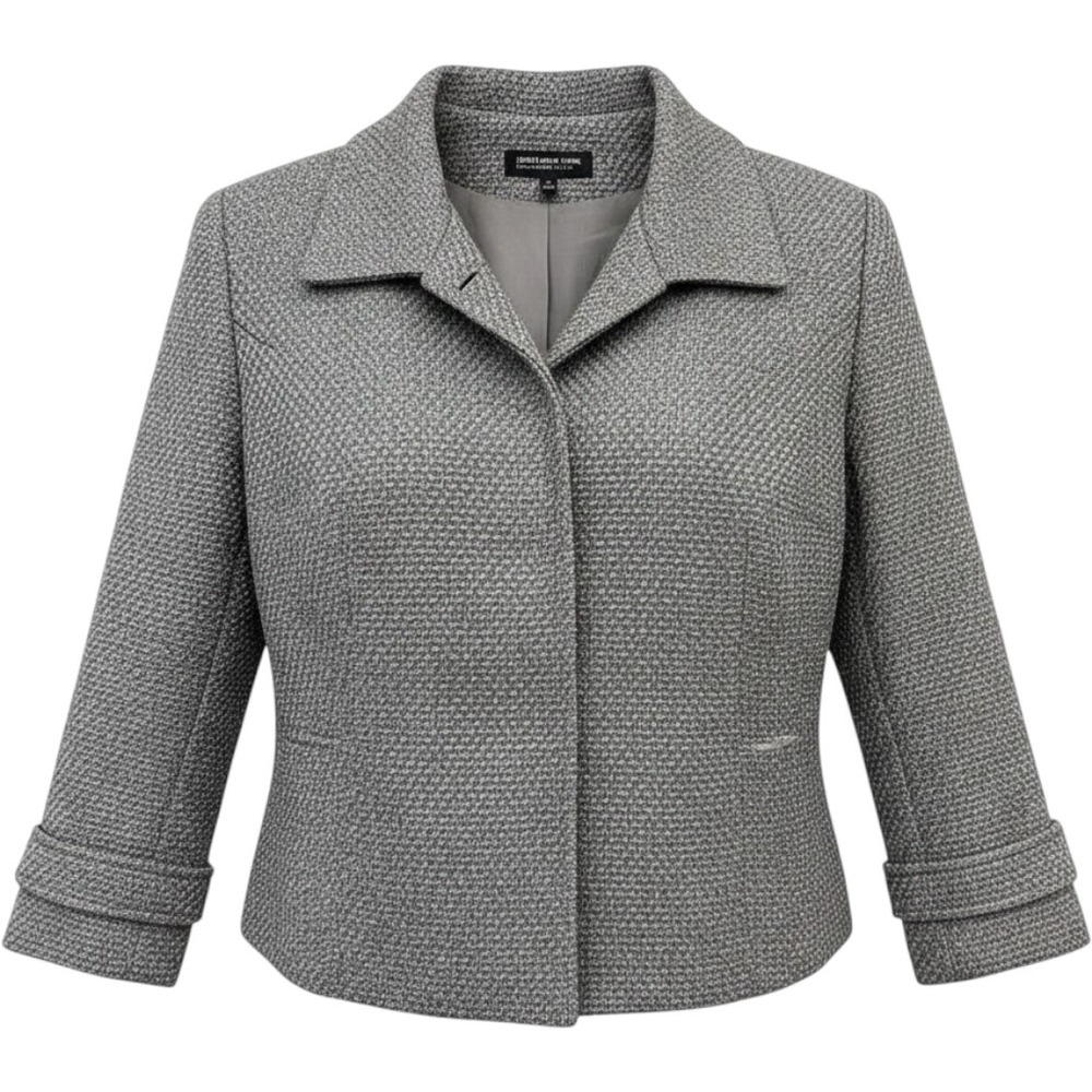 Jones‎ New York Collection Petite Grey Wool Blend Textured Blazer Jacket 4P